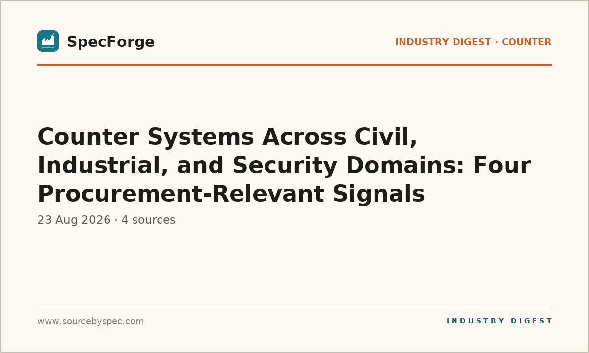 Counter Systems Across Civil, Industrial, and Security Domains: Four Procurement-Relevant Signals