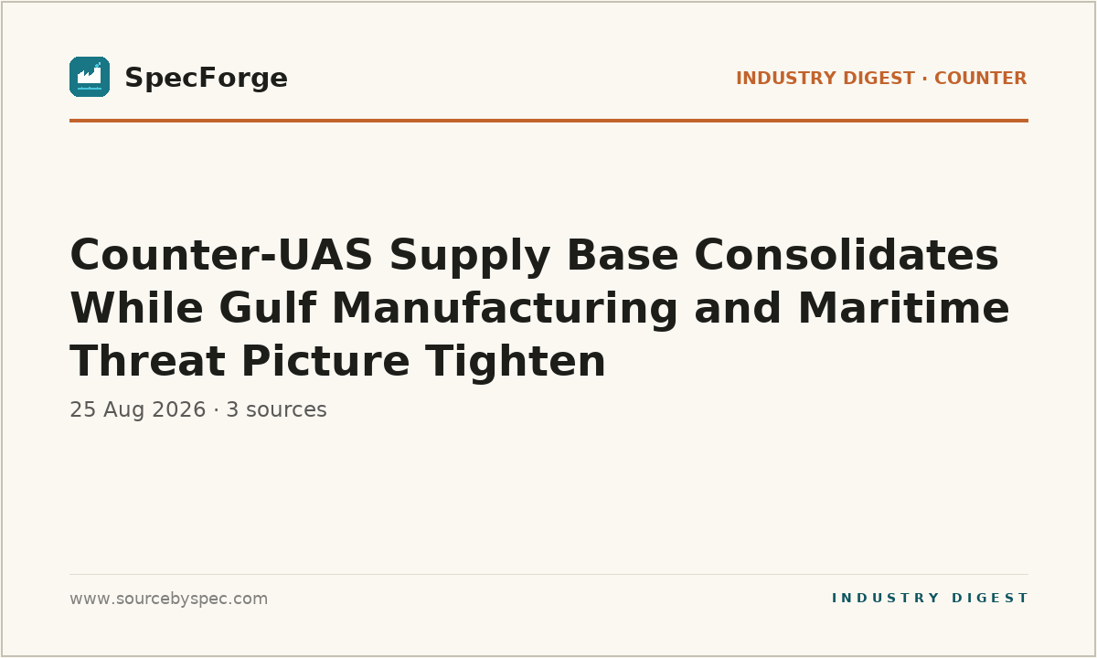 Counter-UAS Supply Base Consolidates While Gulf Manufacturing and Maritime Threat Picture Tighten