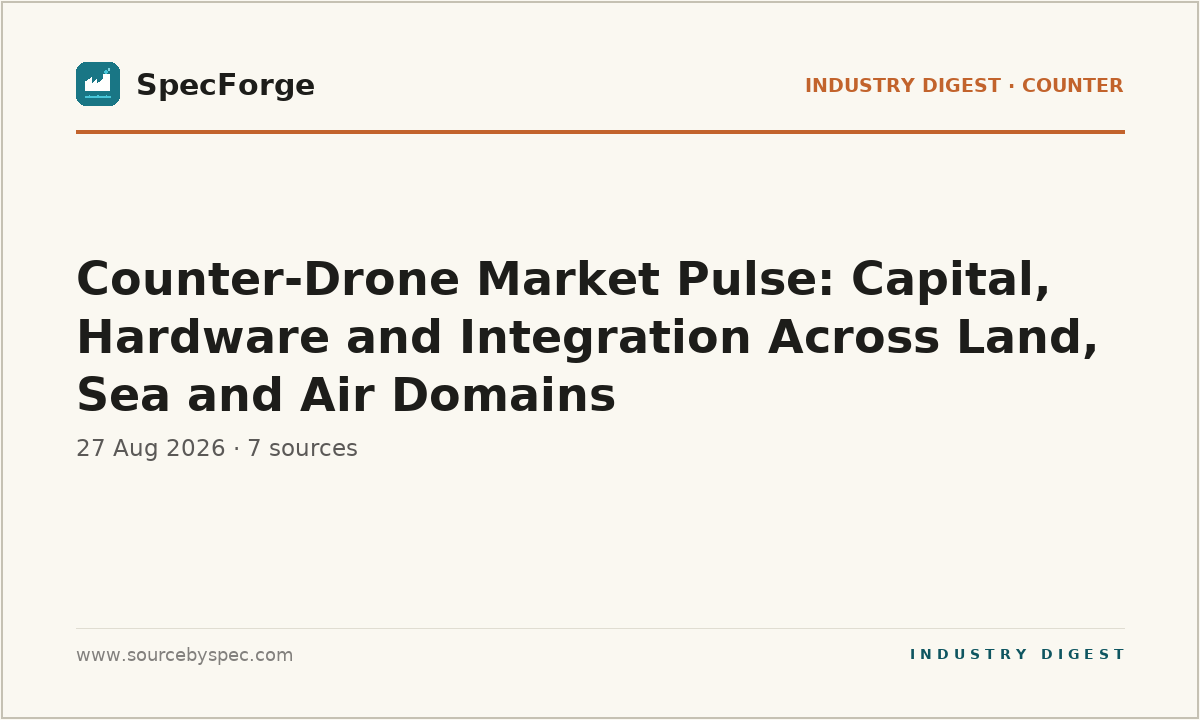 Counter-Drone Market Pulse: Capital, Hardware and Integration Across Land, Sea and Air Domains