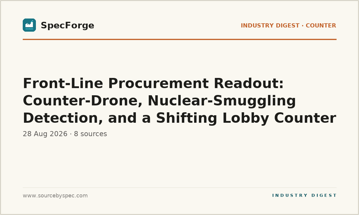 Front-Line Procurement Readout: Counter-Drone, Nuclear-Smuggling Detection, and a Shifting Lobby Counter