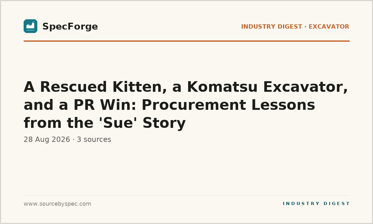 A Rescued Kitten, a Komatsu Excavator, and a PR Win: Procurement Lessons from the 'Sue' Story