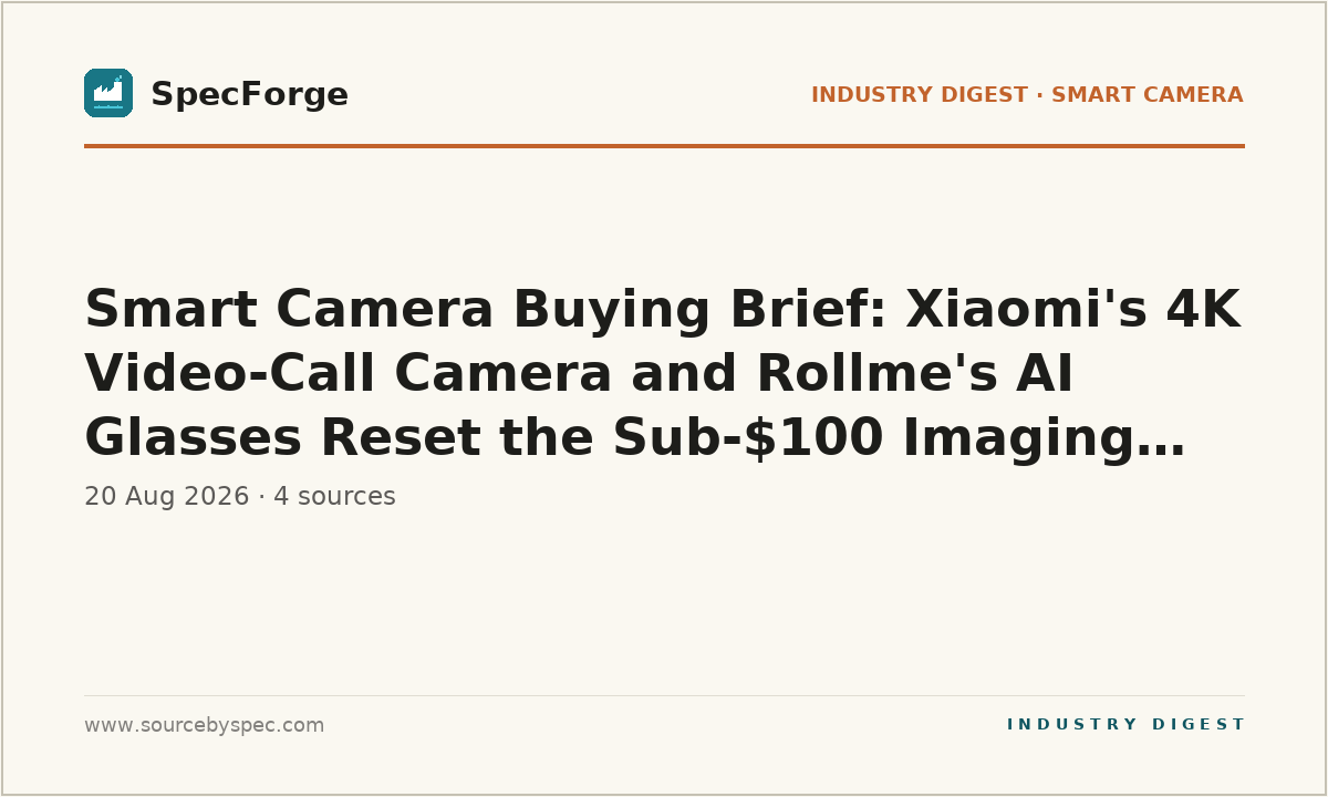 Smart Camera Buying Brief: Xiaomi's 4K Video-Call Camera and Rollme's AI Glasses Reset the Sub-$100 Imaging Category