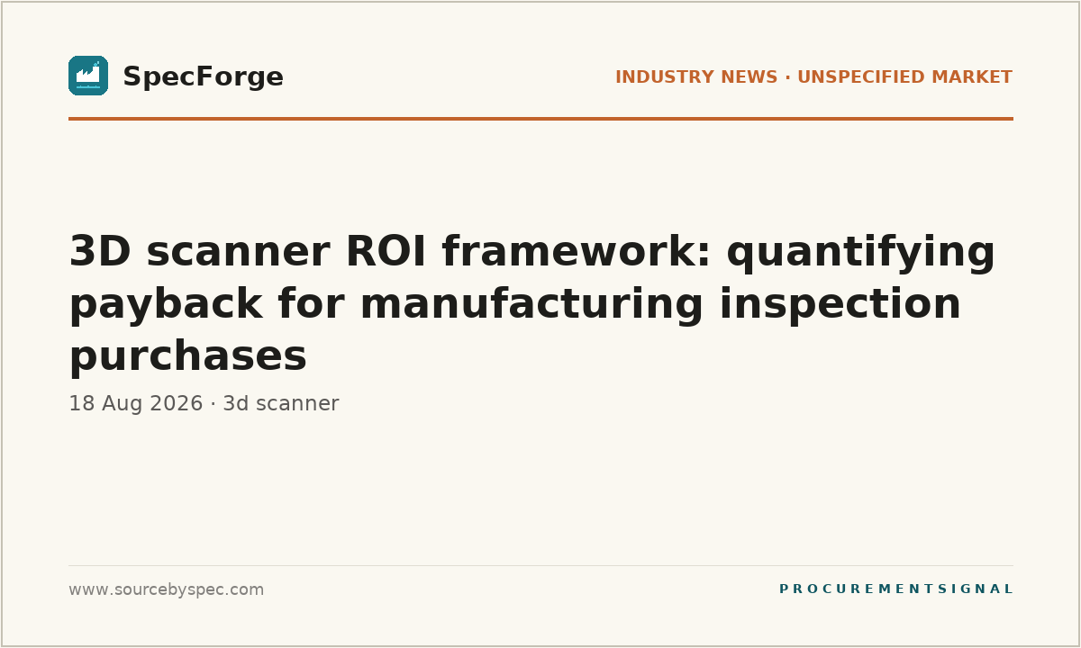 3D scanner ROI framework: quantifying payback for manufacturing inspection purchases
