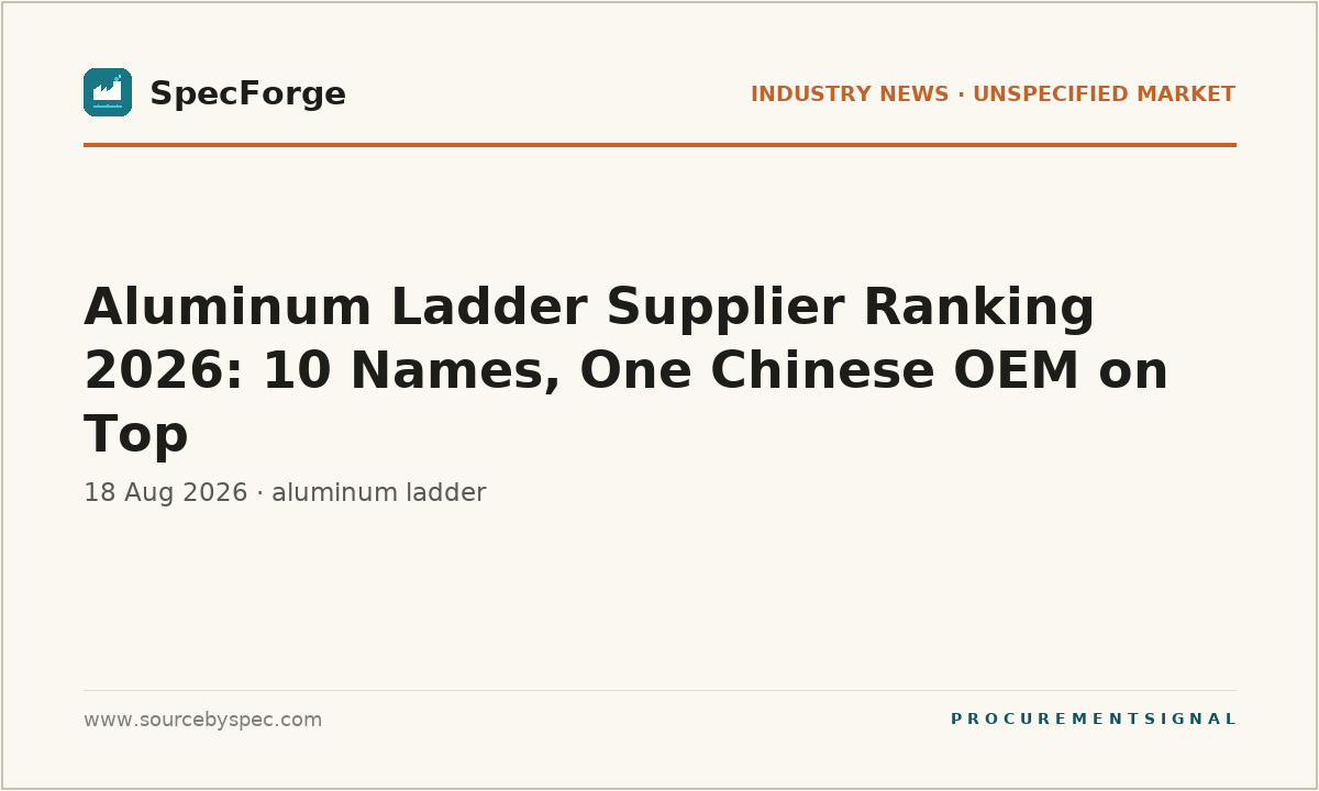 Aluminum Ladder Supplier Ranking 2026: 10 Names, One Chinese OEM on Top
