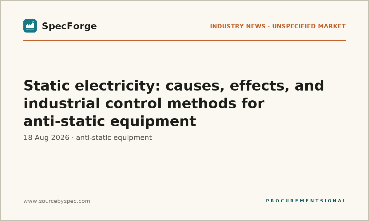 Static electricity: causes, effects, and industrial control methods for anti-static equipment