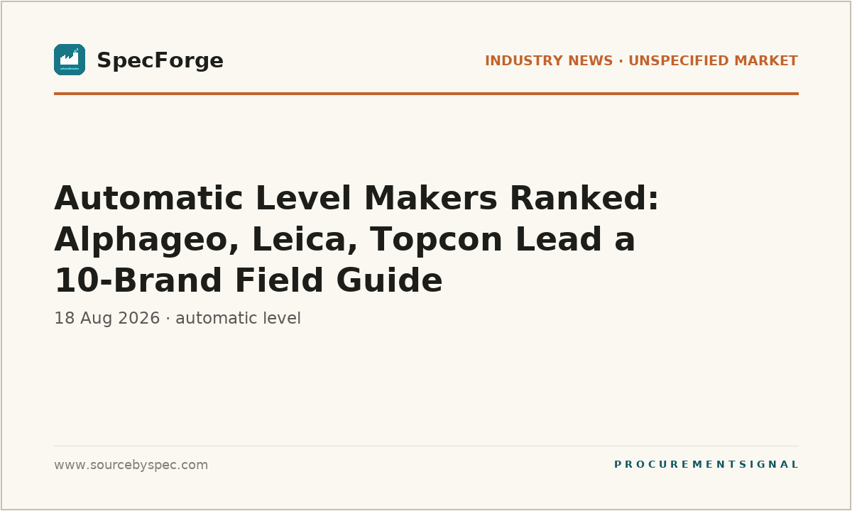 Automatic Level Makers Ranked: Alphageo, Leica, Topcon Lead a 10-Brand Field Guide