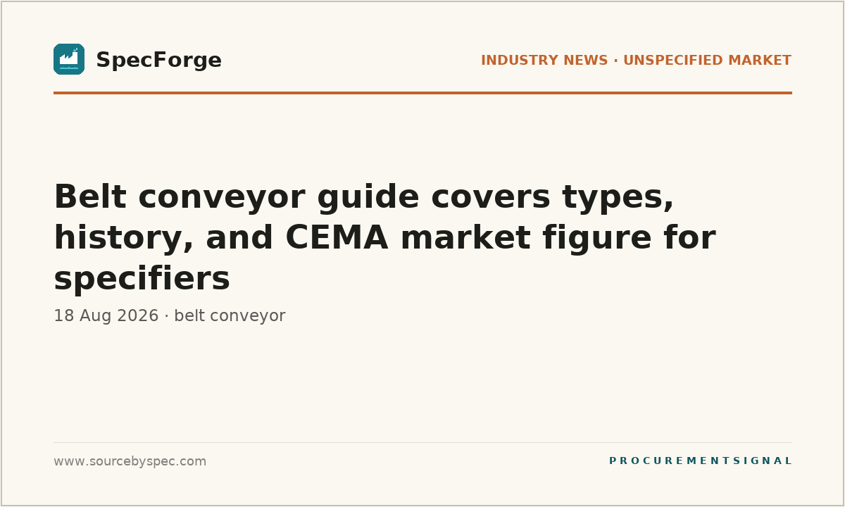 Belt conveyor guide covers types, history, and CEMA market figure for specifiers