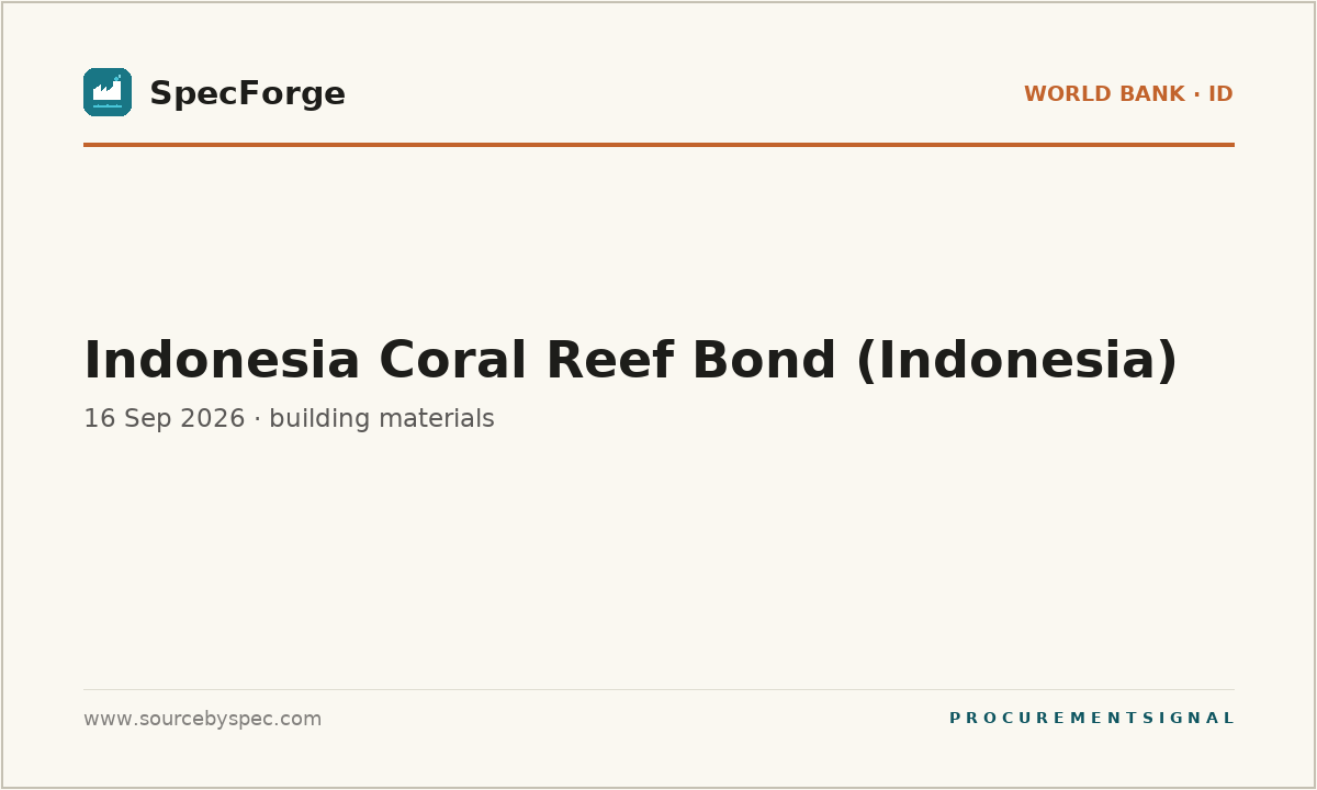 Indonesia Coral Reef Bond (Indonesia)