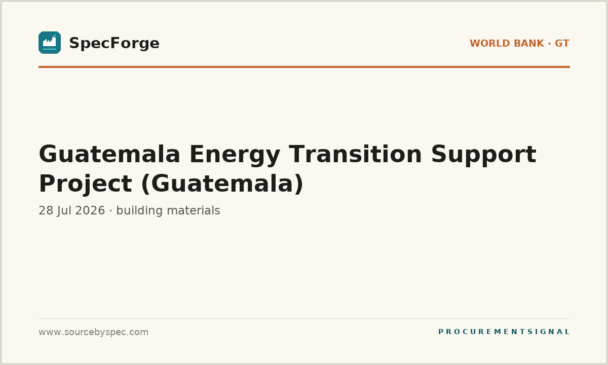 Guatemala Energy Transition Support Project (Guatemala)