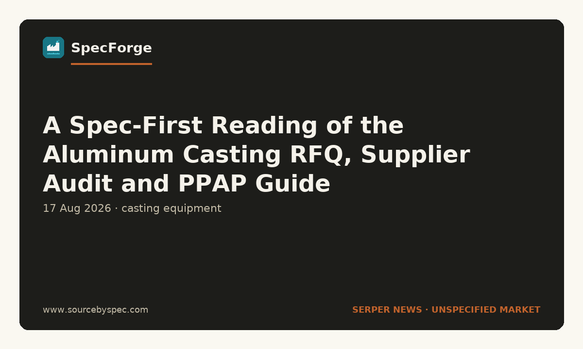 A Spec-First Reading of the Aluminum Casting RFQ, Supplier Audit and PPAP Guide