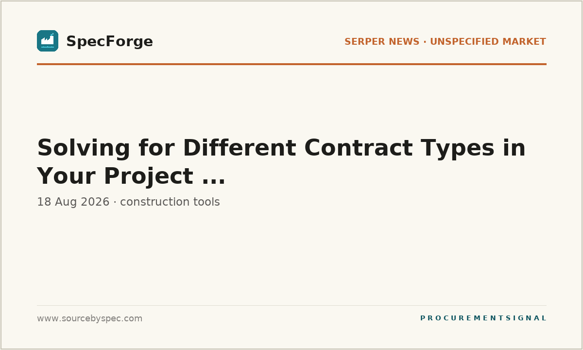 Solving for Different Contract Types in Your Project ...