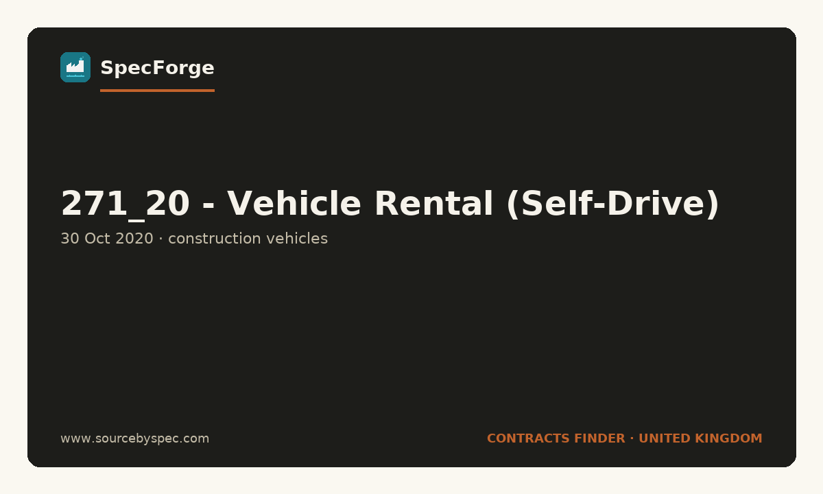 271_20 - Vehicle Rental (Self-Drive)