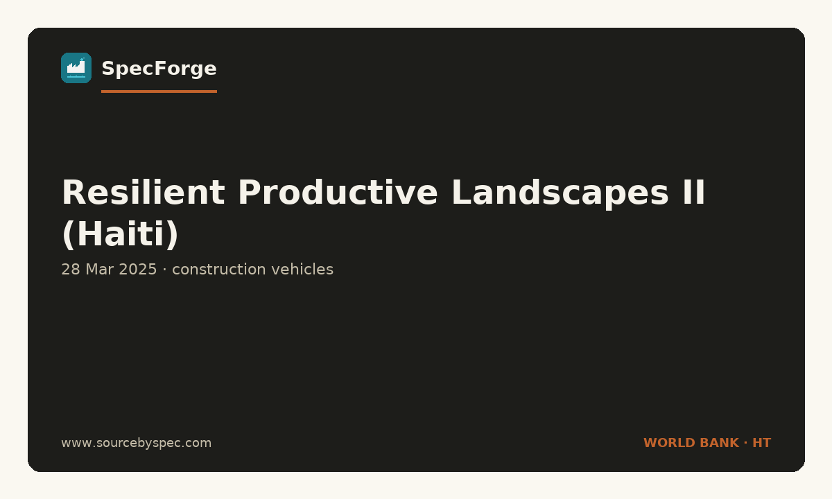 Resilient Productive Landscapes II (Haiti)