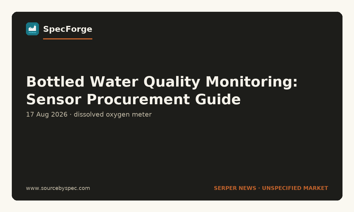 Bottled Water Quality Monitoring: Sensor Procurement Guide