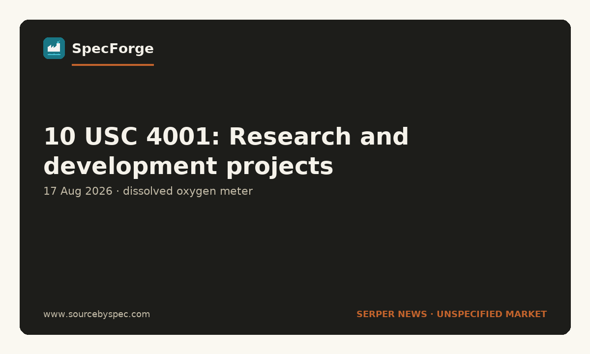 10 USC 4001: Research and development projects