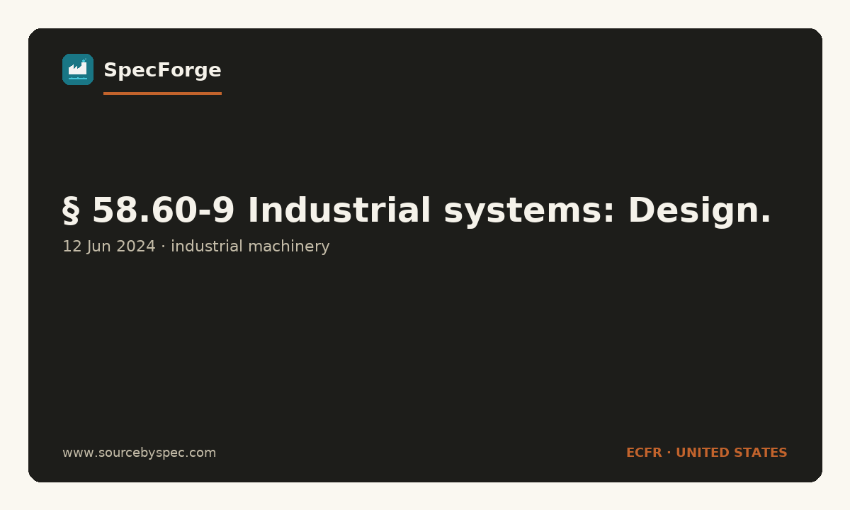 § 58.60-9 Industrial systems: Design.