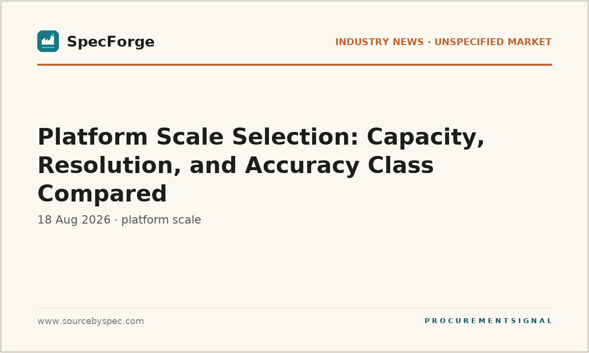 Platform Scale Selection: Capacity, Resolution, and Accuracy Class Compared