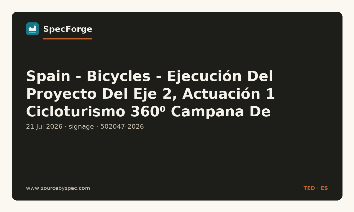 Spain - Bicycles - Ejecución Del Proyecto Del Eje 2, Actuación 1 Cicloturismo 360⁰ Campana De Oropesa: Actuaciones 1.3, 1.4, 1.5, 1.6 - Señalización De Las Ruta