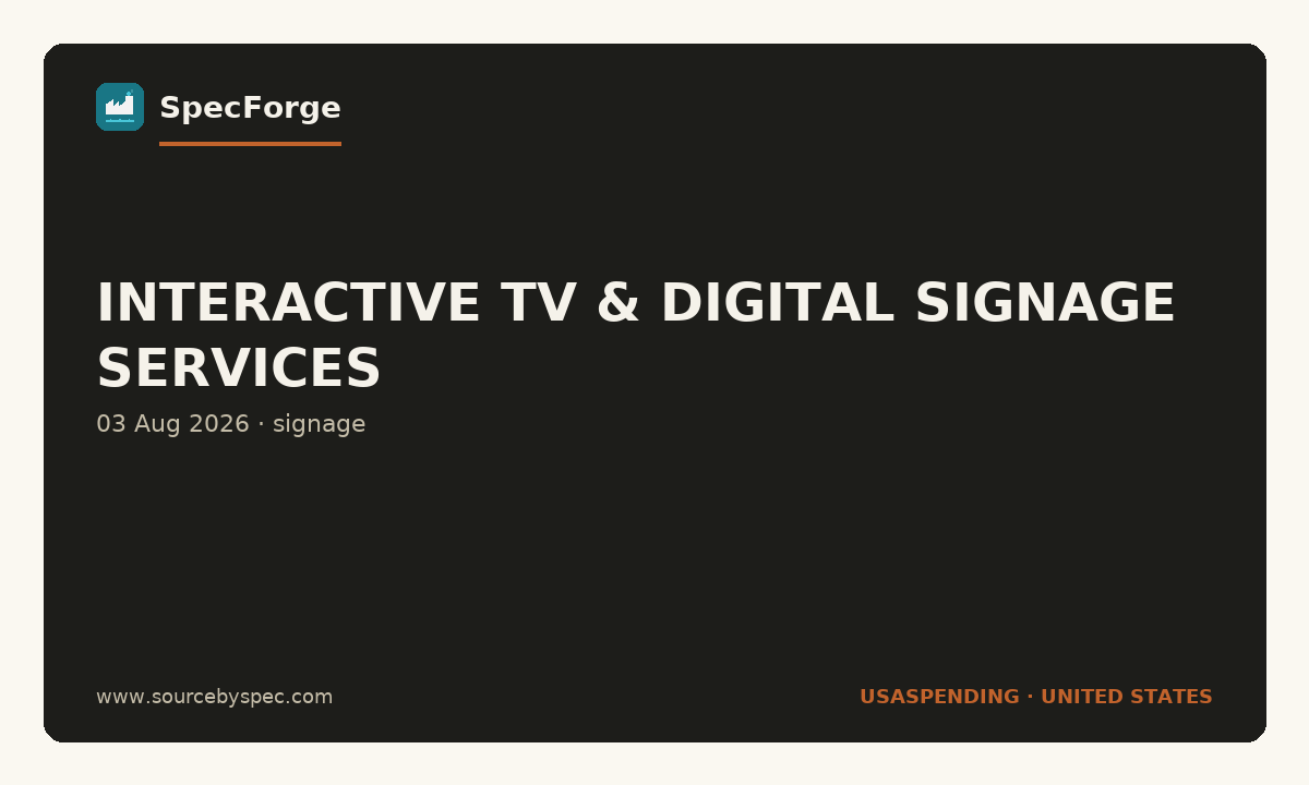 INTERACTIVE TV & DIGITAL SIGNAGE SERVICES