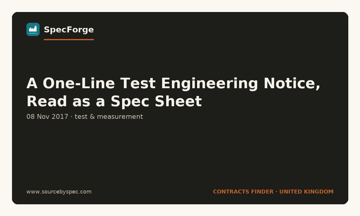 A One-Line Test Engineering Notice, Read as a Spec Sheet