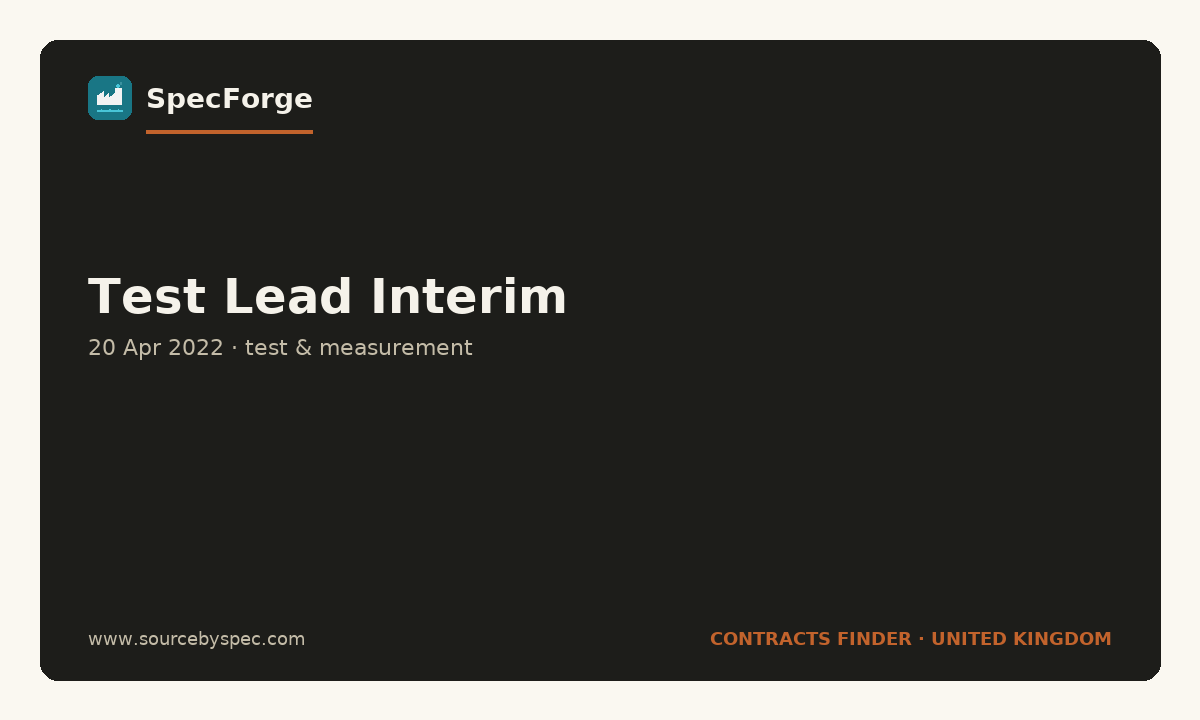 Test Lead Interim