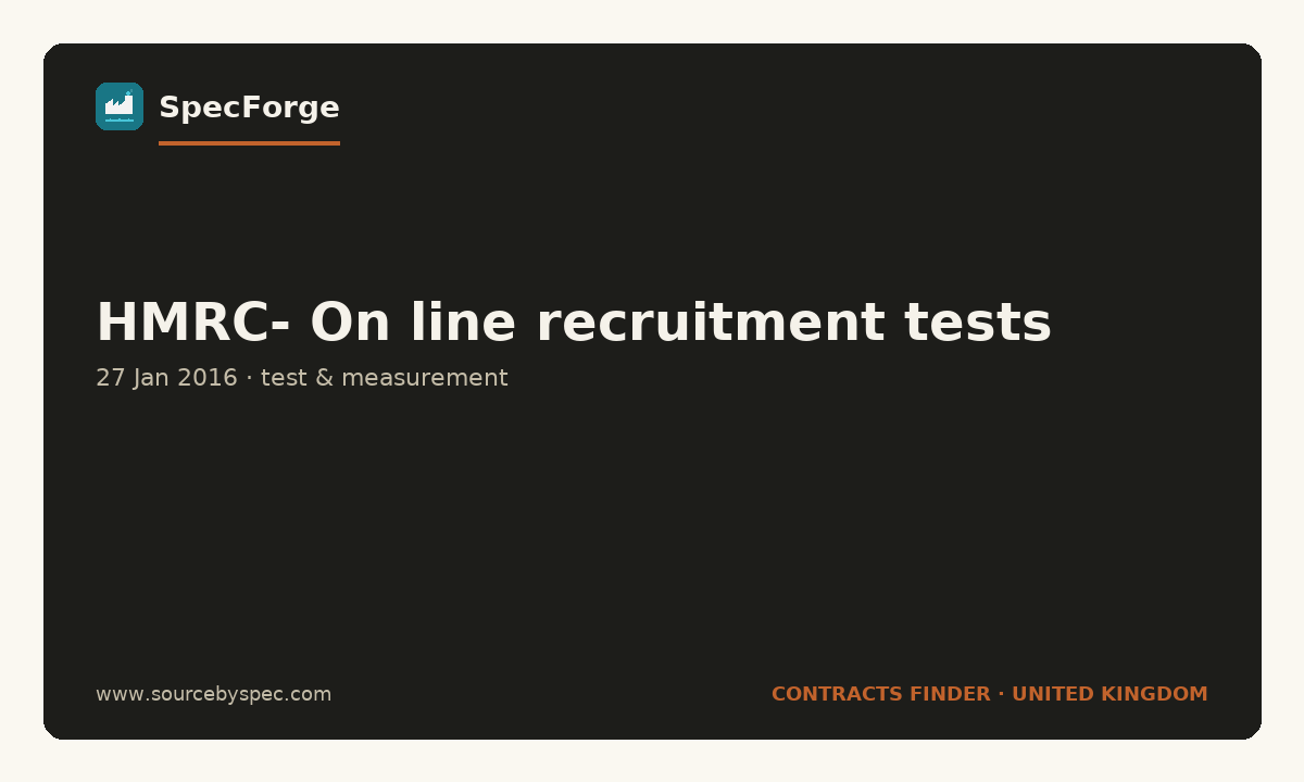 HMRC- On line recruitment tests