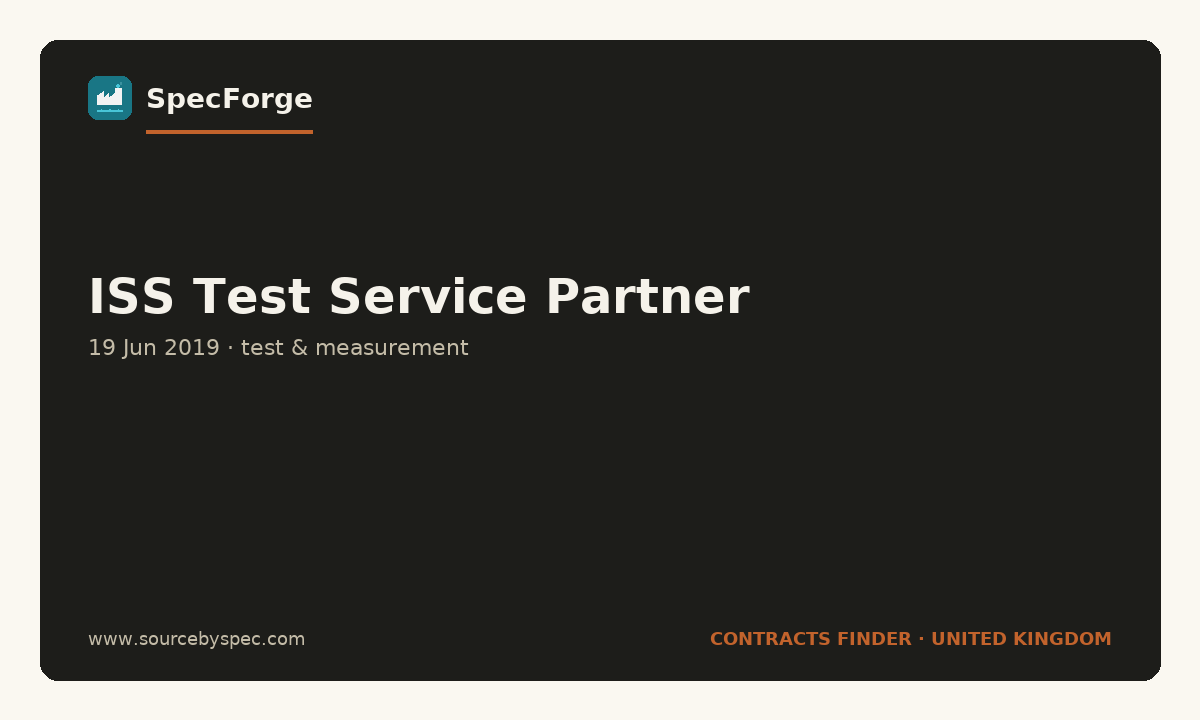 ISS Test Service Partner