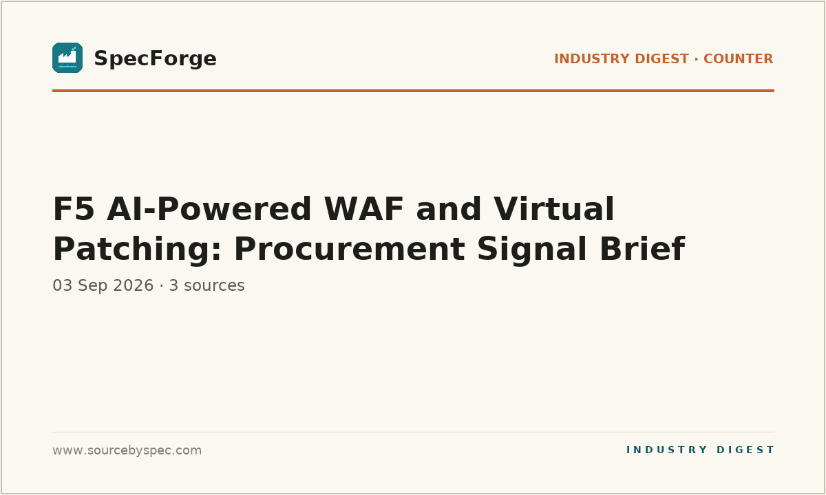 F5 AI-Powered WAF and Virtual Patching: Procurement Signal Brief