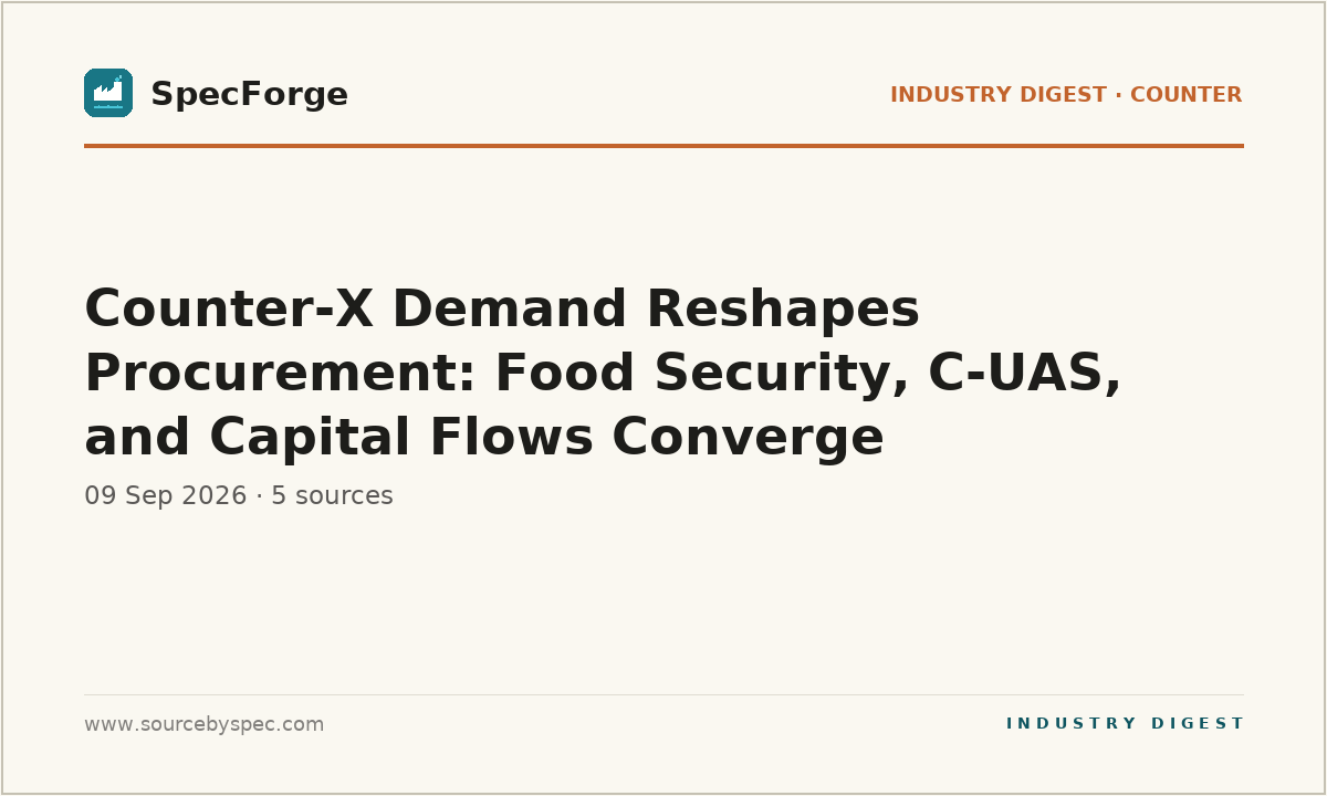 Counter-X Demand Reshapes Procurement: Food Security, C-UAS, and Capital Flows Converge