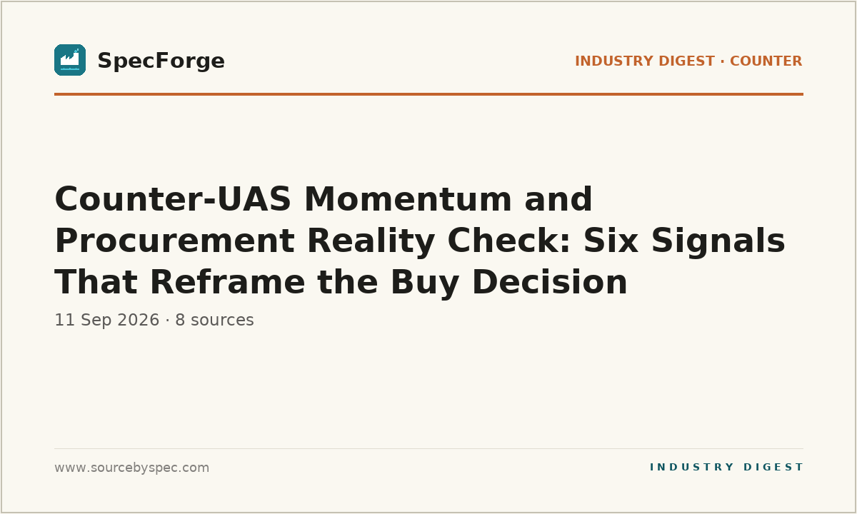 Counter-UAS Momentum and Procurement Reality Check: Six Signals That Reframe the Buy Decision