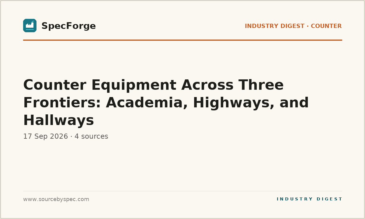 Counter Equipment Across Three Frontiers: Academia, Highways, and Hallways