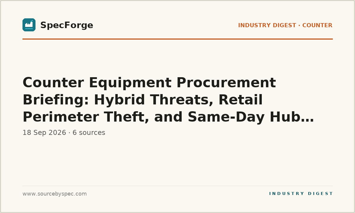 Counter Equipment Procurement Briefing: Hybrid Threats, Retail Perimeter Theft, and Same-Day Hub Buildout