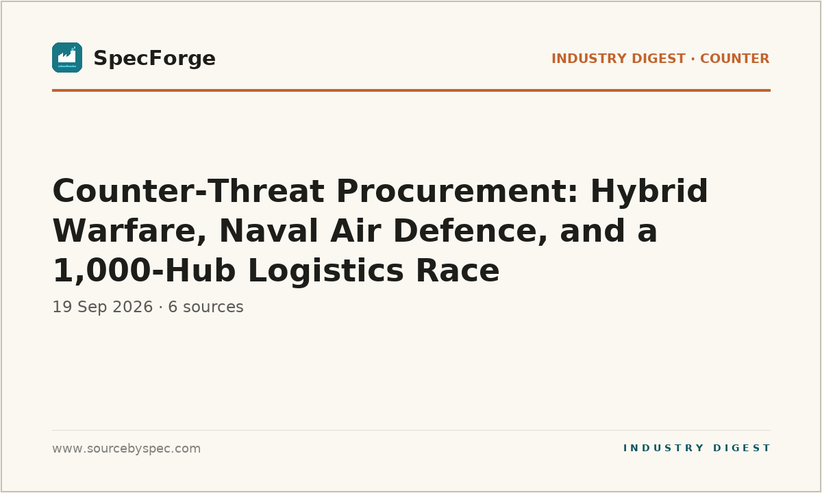 Counter-Threat Procurement: Hybrid Warfare, Naval Air Defence, and a 1,000-Hub Logistics Race