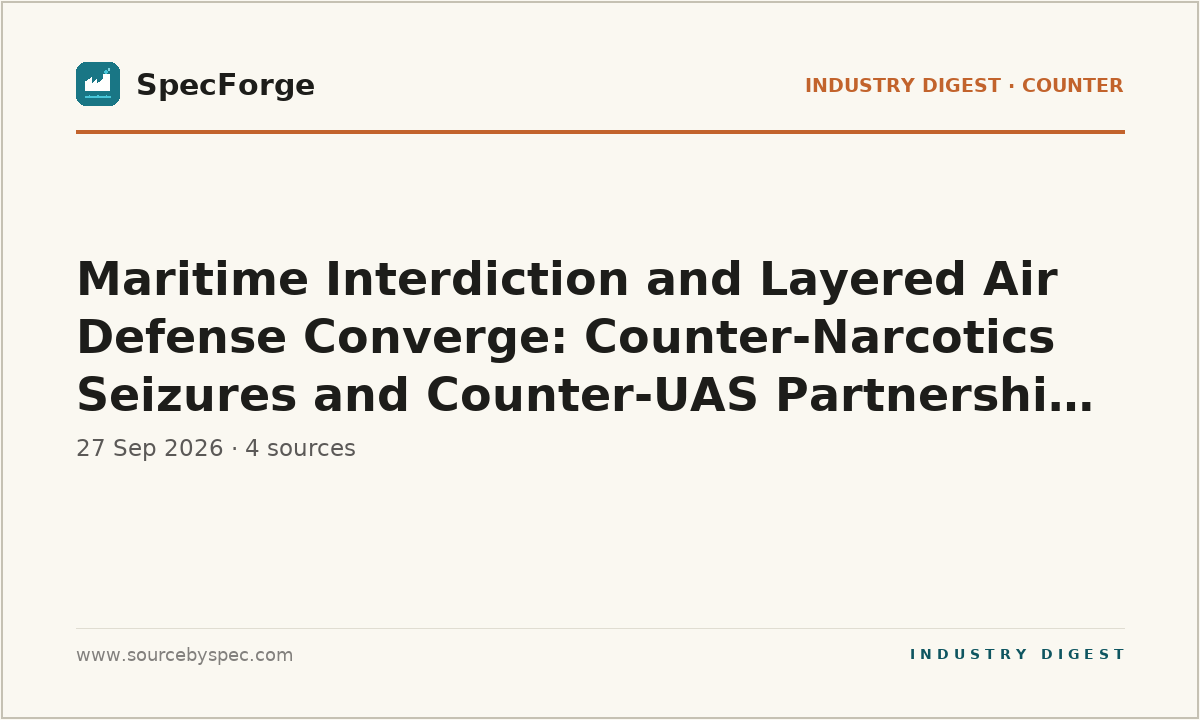 Maritime Interdiction and Layered Air Defense Converge: Counter-Narcotics Seizures and Counter-UAS Partnerships Reshape Procurement Signals