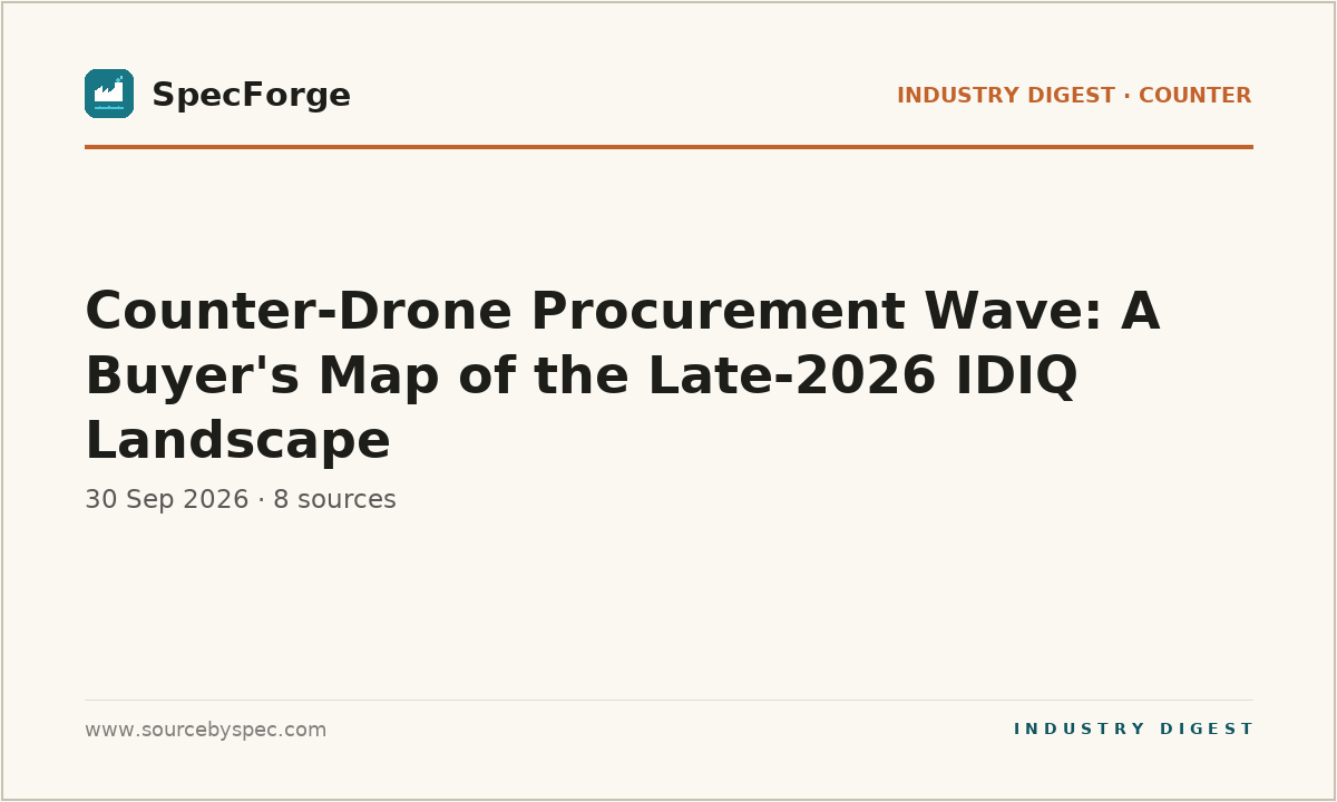 Counter-Drone Procurement Wave: A Buyer's Map of the Late-2026 IDIQ Landscape