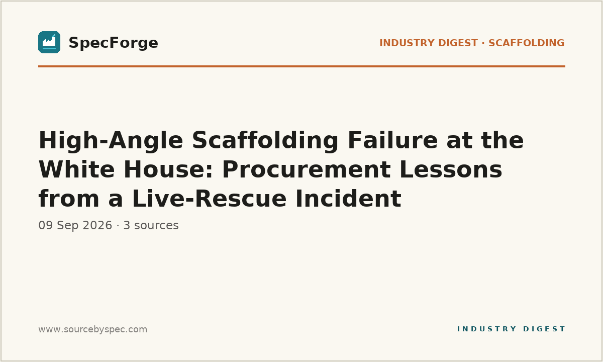 High-Angle Scaffolding Failure at the White House: Procurement Lessons from a Live-Rescue Incident