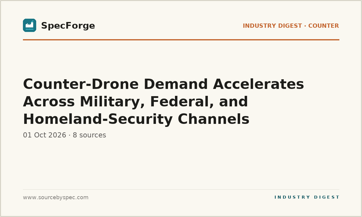 Counter-Drone Demand Accelerates Across Military, Federal, and Homeland-Security Channels