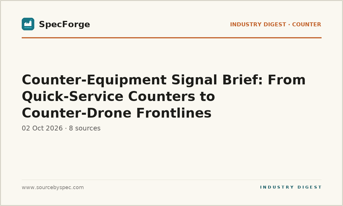 Counter-Equipment Signal Brief: From Quick-Service Counters to Counter-Drone Frontlines