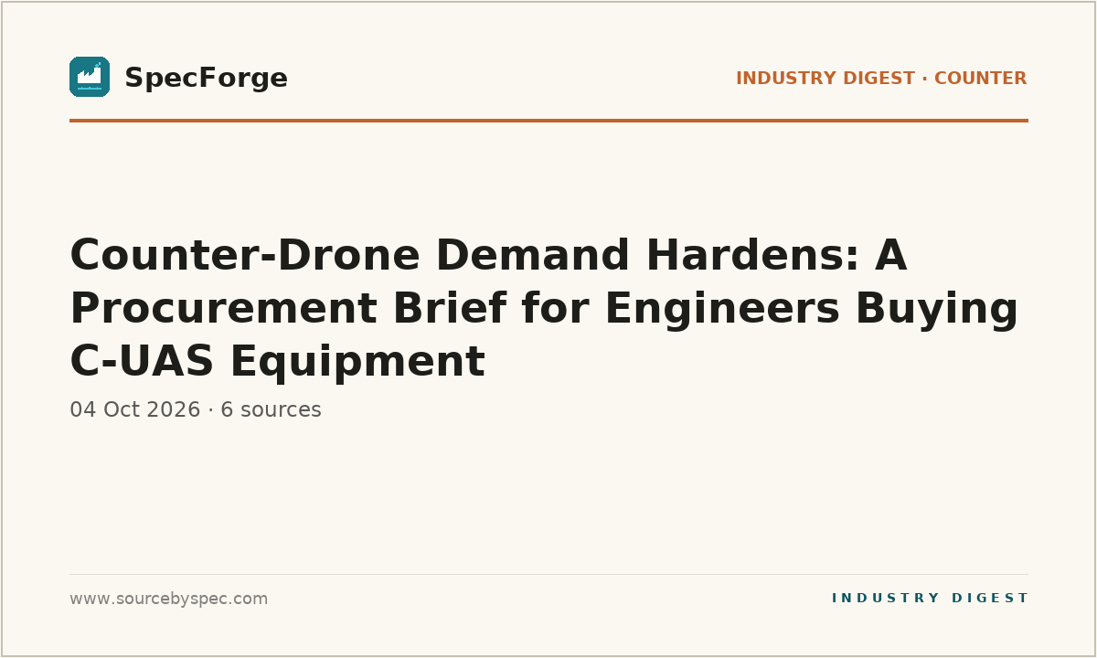 Counter-Drone Demand Hardens: A Procurement Brief for Engineers Buying C-UAS Equipment