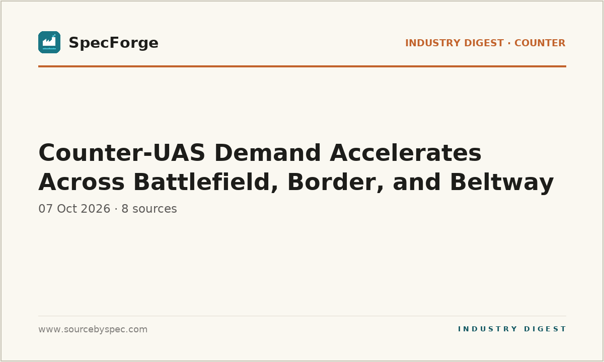 Counter-UAS Demand Accelerates Across Battlefield, Border, and Beltway