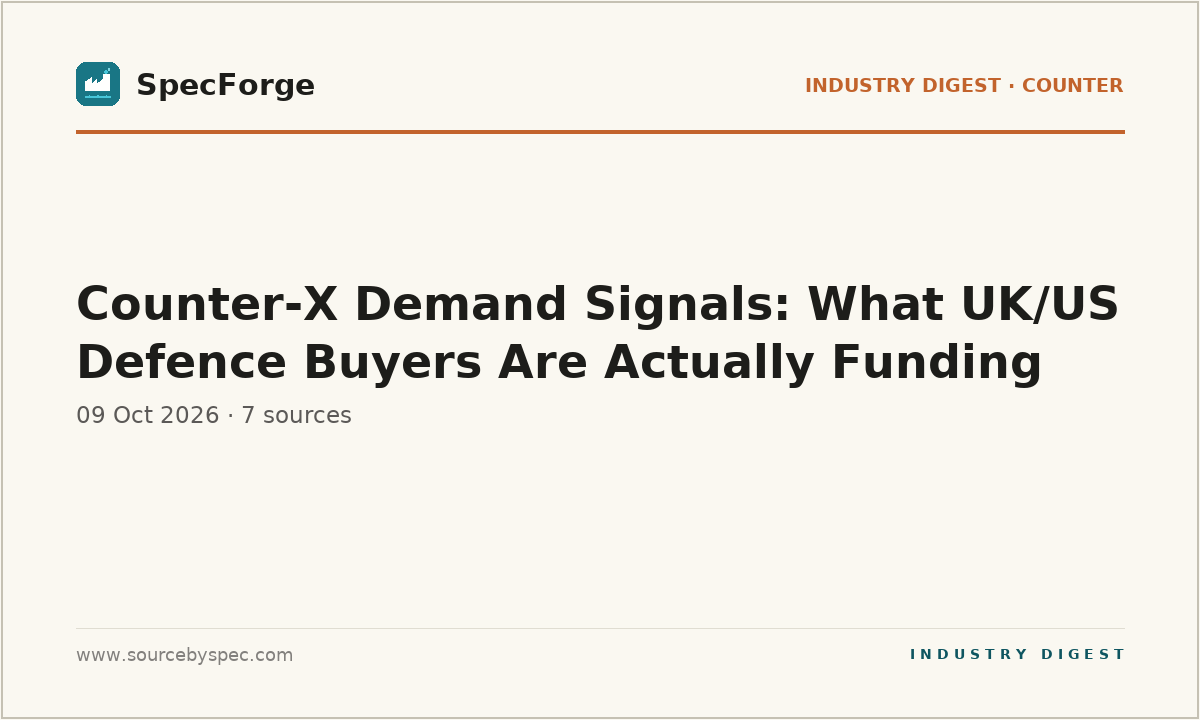 Counter-X Demand Signals: What UK/US Defence Buyers Are Actually Funding