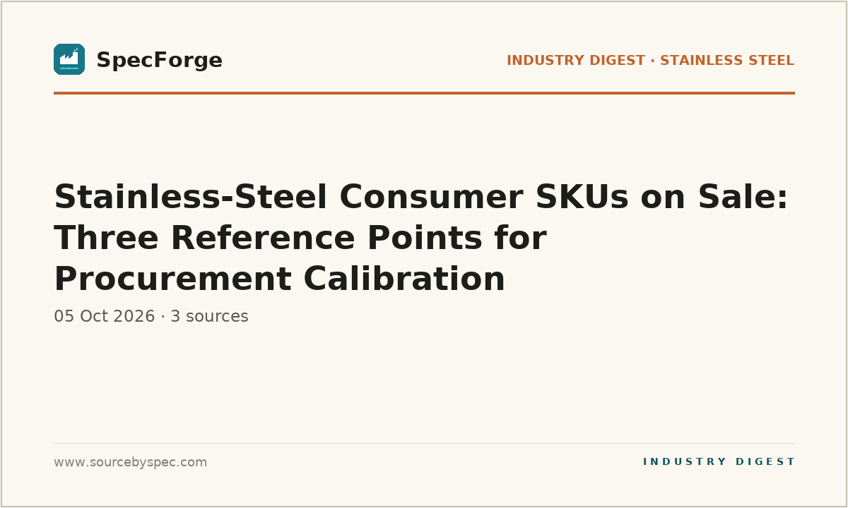 Stainless-Steel Consumer SKUs on Sale: Three Reference Points for Procurement Calibration