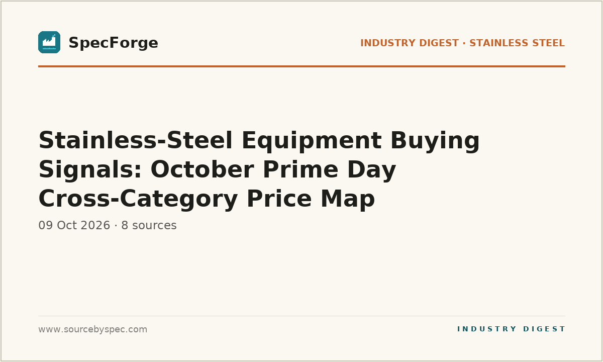 Stainless-Steel Equipment Buying Signals: October Prime Day Cross-Category Price Map