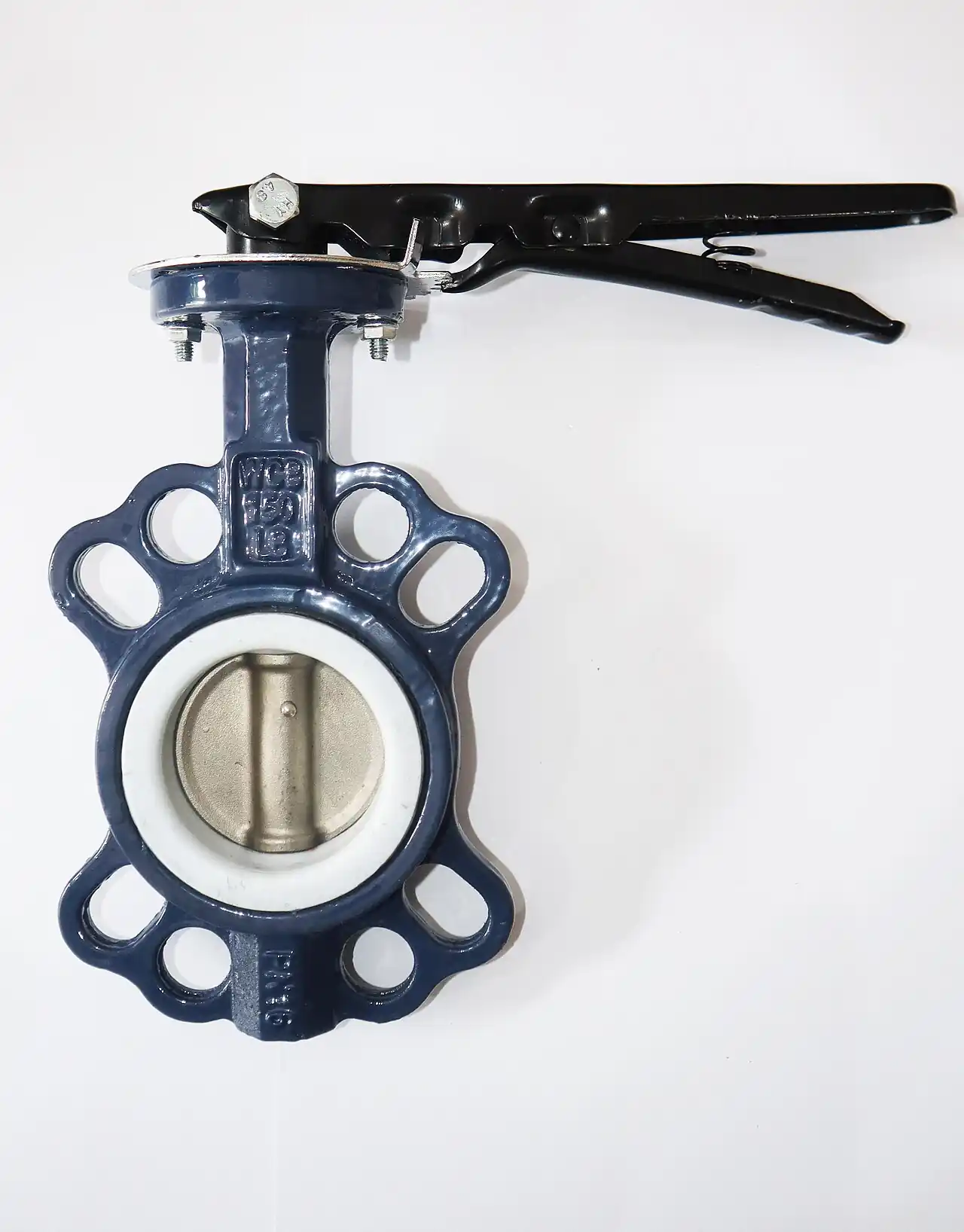 Wafer-style resilient-seated butterfly valve