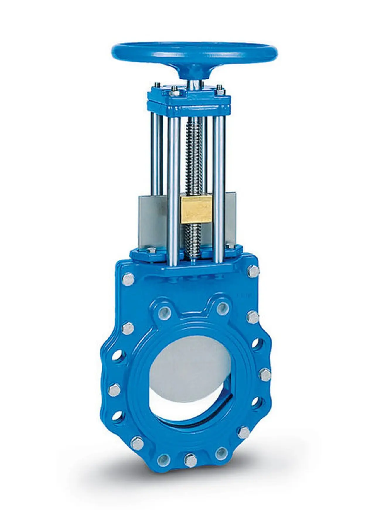 Blue cast-iron knife gate valve